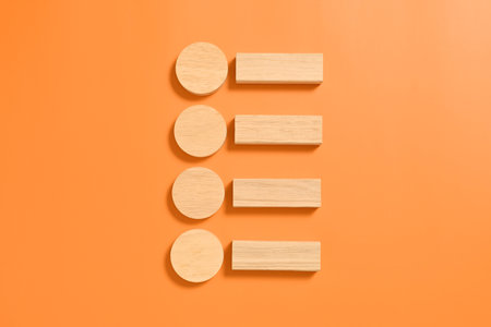 Wooden cubes mock up background for text, Copy space, Wooden blocks with copy space for text or...