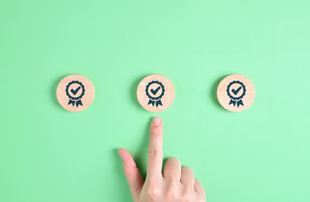 Guarantee concept Certification and Manufacturing iso standards audit checklist. High quality photoの写真素材