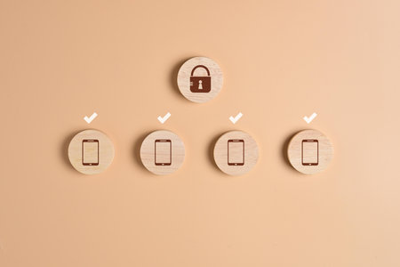 Login and password, Cyber security, Data protection and secured internet access, People using OTP...