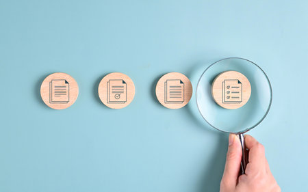 Business document paper icon, Document Management System, DMSの写真素材