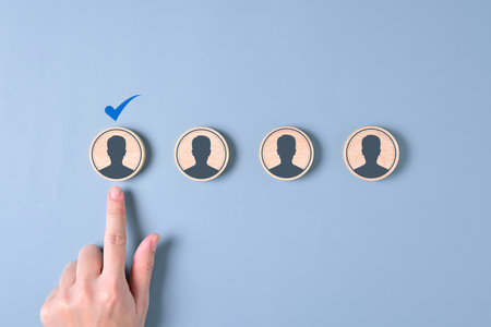 Human resources searching and selecting employees to join work, Choosing professional leader competency, Human resources management, Recruitment employment, Company choosing suitable employeeの写真素材