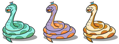cartoon snake hand drawn symbol of the new year 2013 illustration