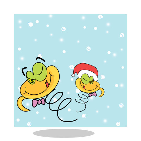 cartoon snake hand drawn symbol of new year 2013 illustrationのイラスト素材