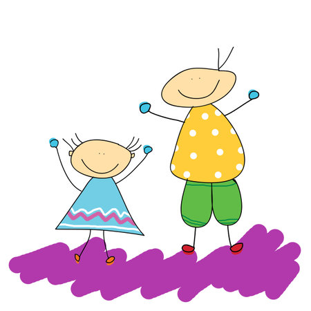  parent hand drawn illustrationのイラスト素材