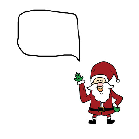 funny santa claus cartoon hand drawn illustrationのイラスト素材
