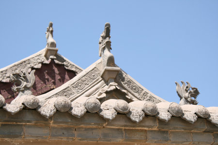 Jia Yu Guan ancient Chinese great wall fort located near Gobi desert in Gansu Province at the West end of the Great wall of China. It is a part of the ancient silk road as the immigration border pass and the military camp between China and Mongolia in theの写真素材