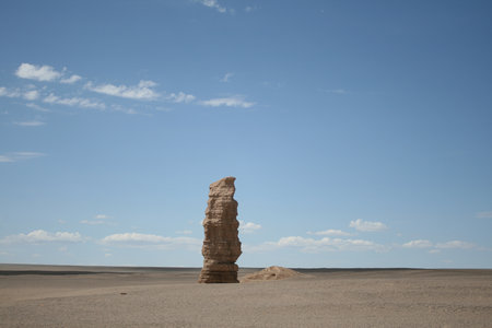 unique stone in yadan landforms, gobi desert, dunhuang, gansu province, chinaの写真素材