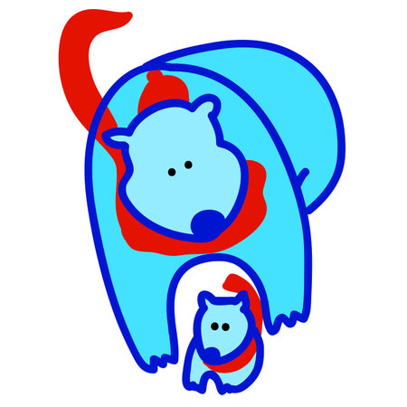 bear cartoon hand-drawnのイラスト素材