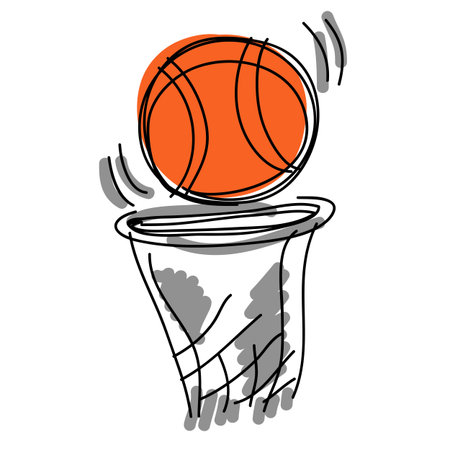 basketball hand-drawn icon for designのイラスト素材
