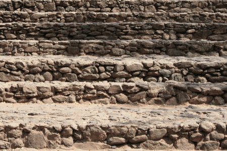 construction detail of stone steps staircase at Phanom Rung ancient temple Thailand