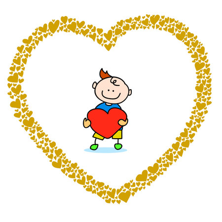 hand-drawn heart sketch design for valentineのイラスト素材