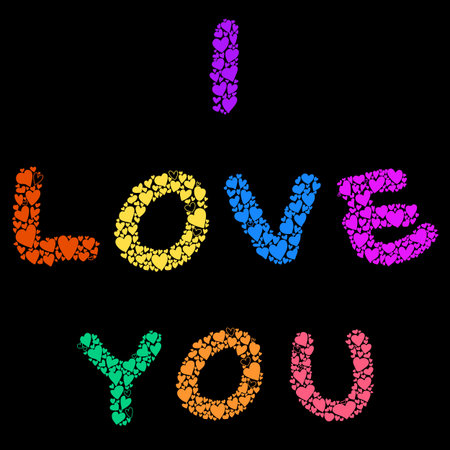 hand-drawn heart-shaped alphabet design element for valentineのイラスト素材