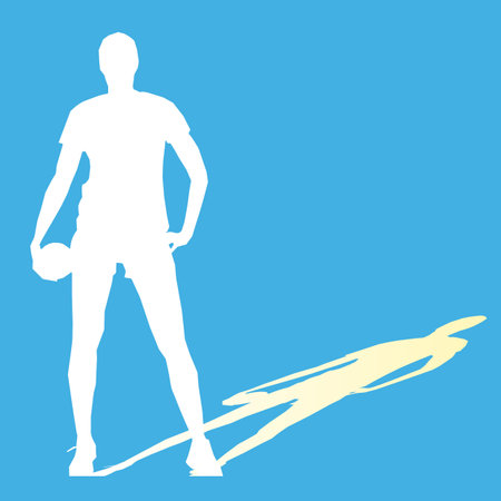 Isolated female handball playerのイラスト素材