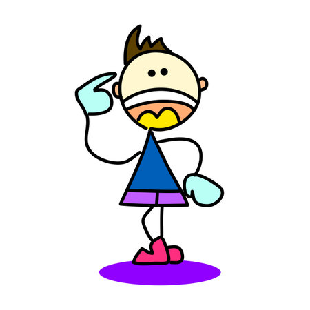 cartoon hand drawing emotion expressionのイラスト素材