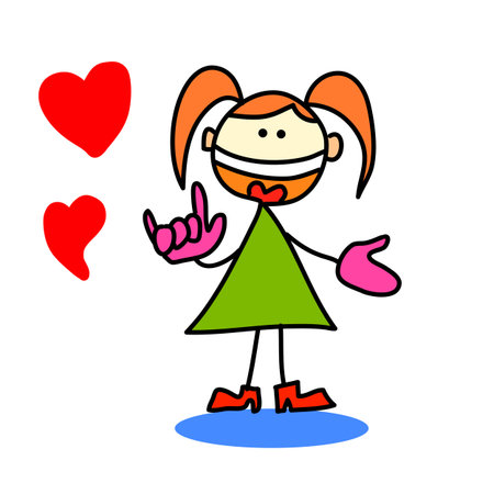 cartoon hand drawing emotion expressionのイラスト素材