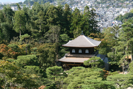 Ginkakuji temple, silver pavilion, in Kyoto, Japanのeditorial素材