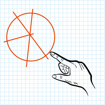 hand drawing profit chart on graph paper illustrator background eps10のイラスト素材