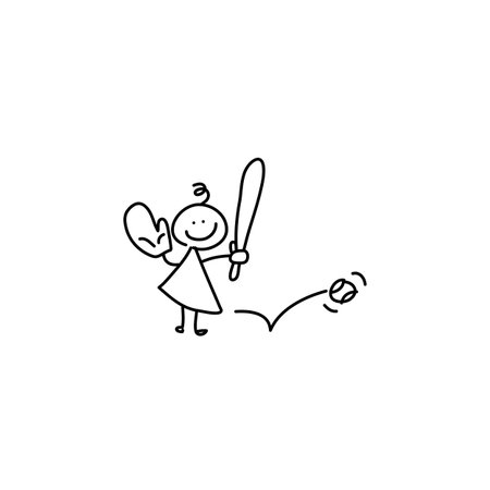 cartoon hand drawing imagination and creativity; sportのイラスト素材