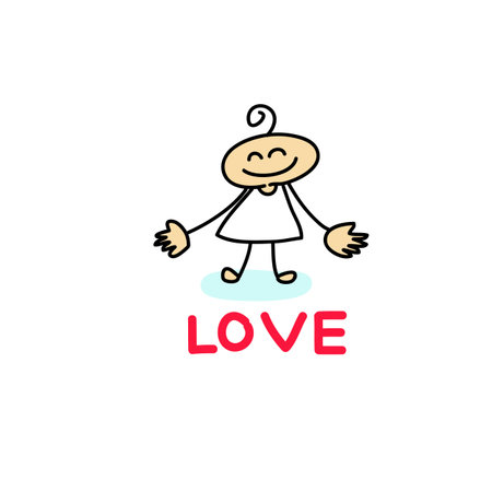 hand drawing cartoon characters creativity for presentationのイラスト素材