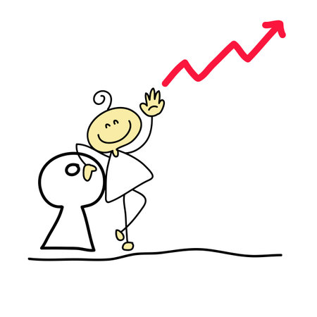 hand drawing cartoon characters creativity for presentationのイラスト素材