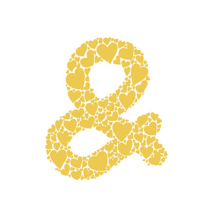 hand drawing number with heart shape characterのイラスト素材