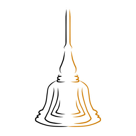 hand drawing design element buddha stupaのイラスト素材