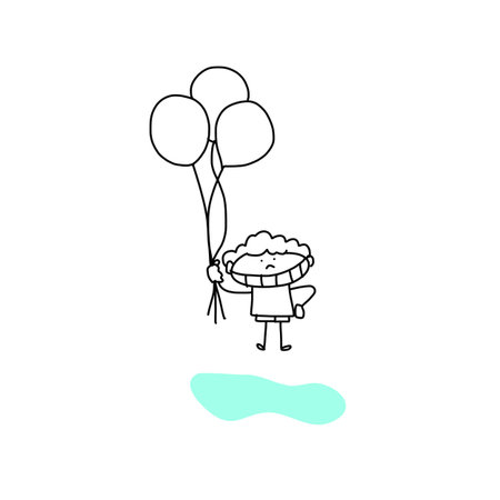 hand drawing cartoon happiness peopleのイラスト素材