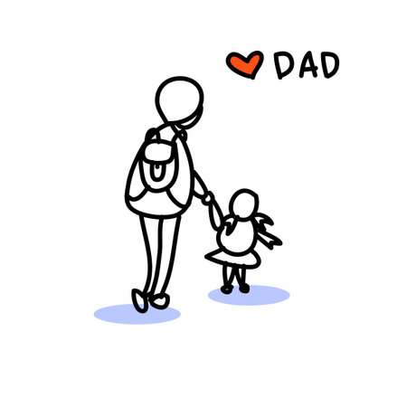 hand drawing cartoon character happy familyのイラスト素材
