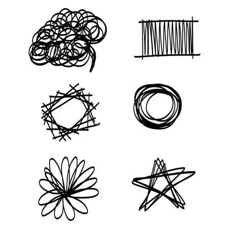 hand drawing doodle icon setsのイラスト素材