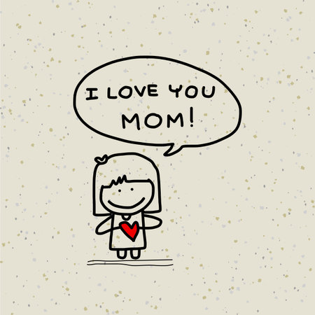 hand drawing cartoon character happy familyのイラスト素材