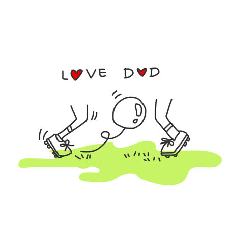 hand drawing cartoon character happy familyのイラスト素材