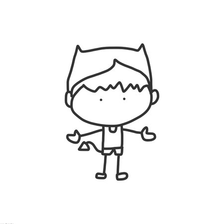 vector sketch halloween cartoon characterのイラスト素材