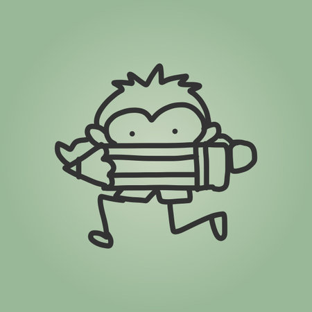 cartoon hand drawing back to schoolのイラスト素材