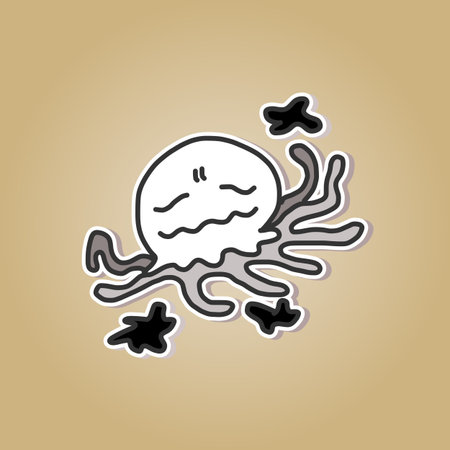 vector sketch halloween cartoon characterのイラスト素材