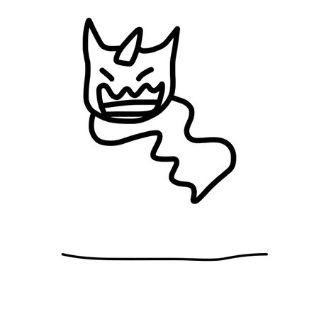 hand drawing cartoon funny halloween monsterのイラスト素材