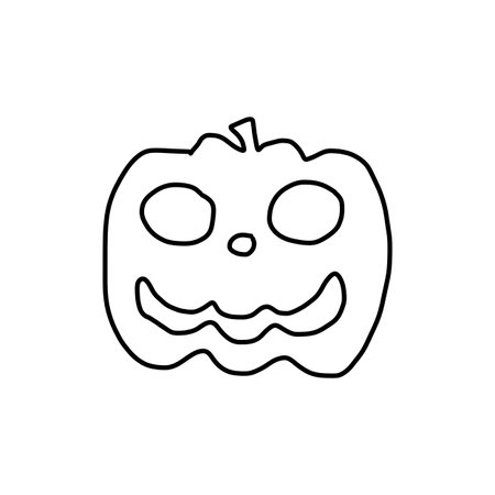 hand drawing cartoon halloween doodle elementのイラスト素材