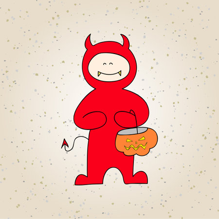 set of hand drawing cartoon character halloweenのイラスト素材