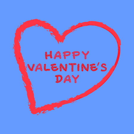 Valentine's day illustration hand drawing typographyのイラスト素材