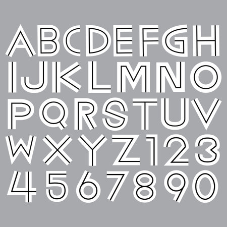 Alphabet fonts and numbers Vector.のイラスト素材