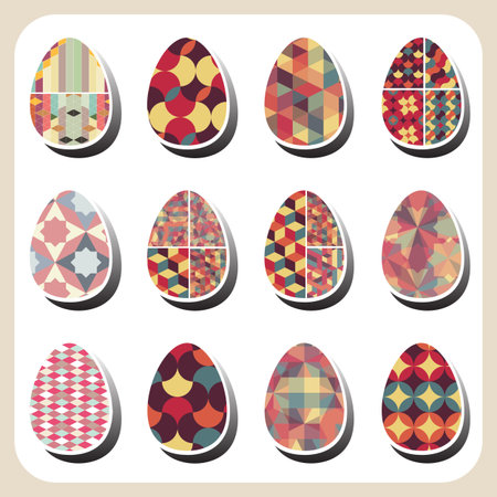 easter eggs retro pattern set illustrationのイラスト素材