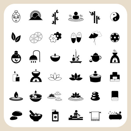 Set of spa and massage icons for design eps 10のイラスト素材