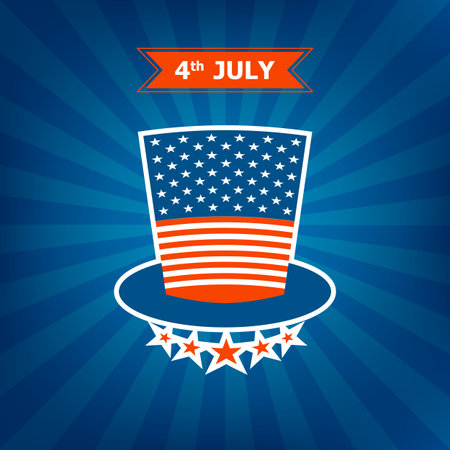 4th July Happy Memorial Day badges and labels vector のイラスト素材
