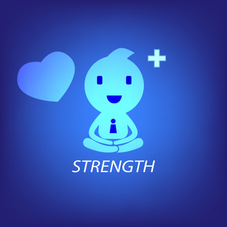 business concept mediation illustration in blue background vectorのイラスト素材