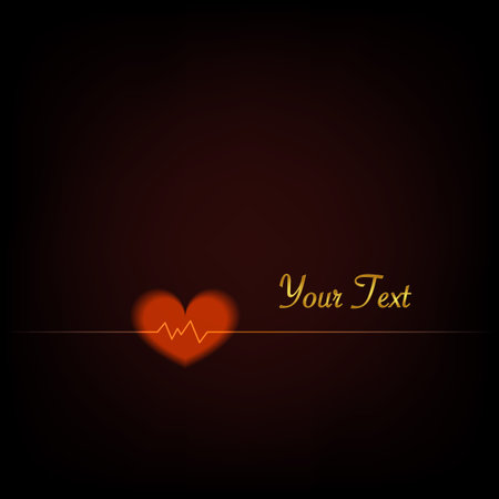 heartbeat, love, red background illustration vector designのイラスト素材