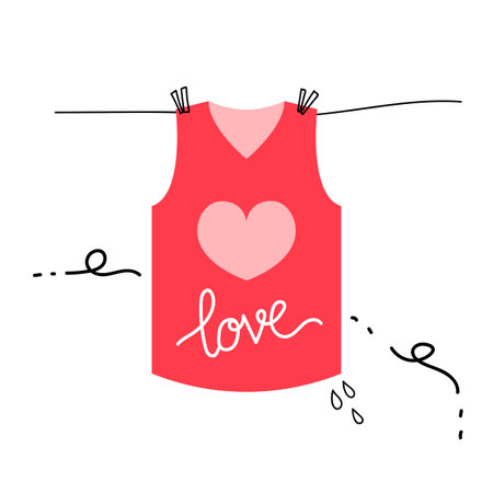 pink love shirt illustration for valentines day vector designのイラスト素材