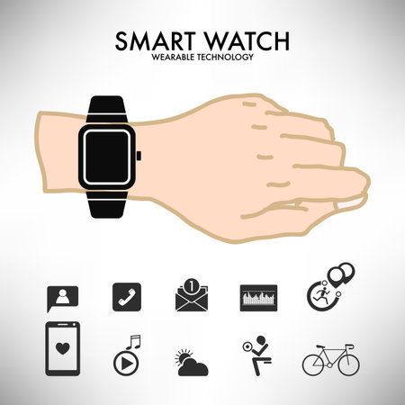 smart watch wearable technology infographicsのイラスト素材