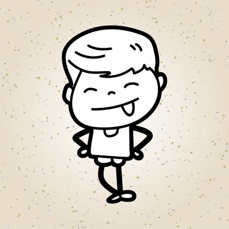 cartoon happy kid playing with joyfulのイラスト素材