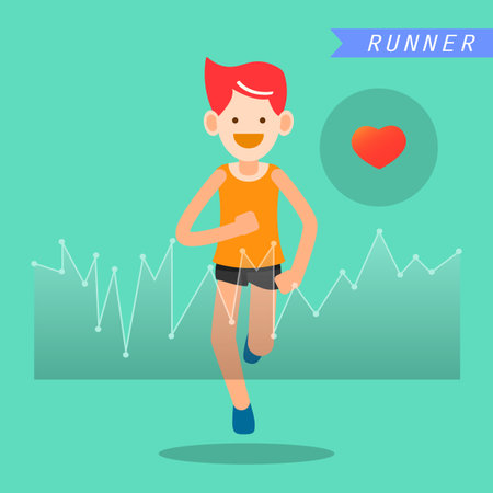 health and wellness, exercise, running, man healthy life style infographics vector illustrationのイラスト素材