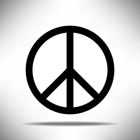 Black Peace symbol on white grey background vector illustration. eps10のイラスト素材