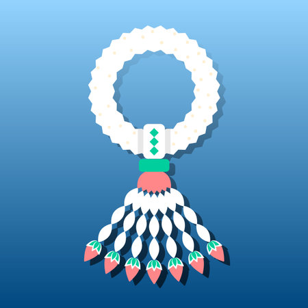 Happy Songkran Day background with jasmine garlandのイラスト素材